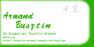 armand busztin business card